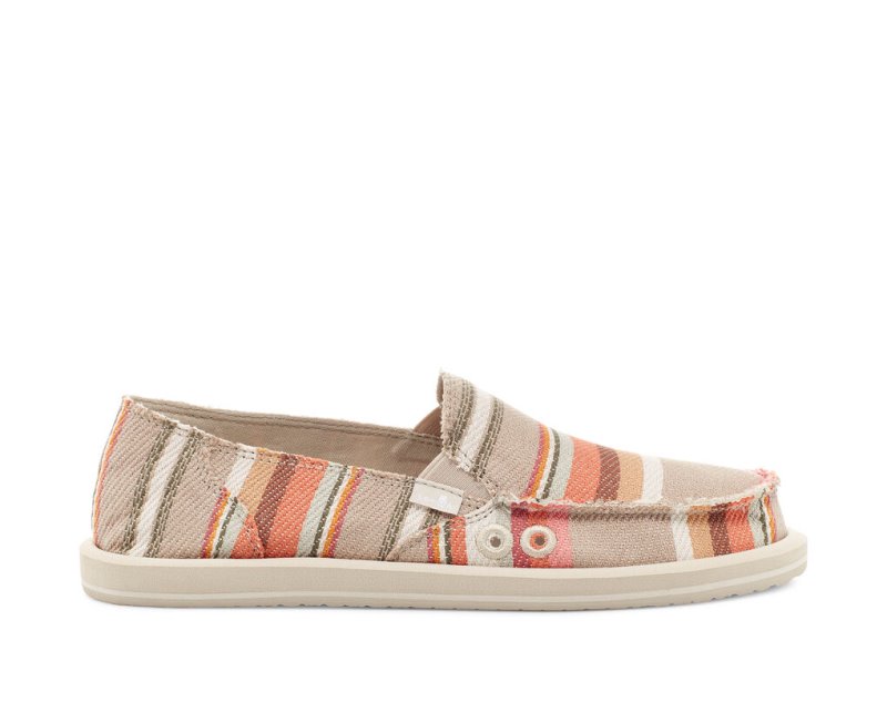 Sanuk Donna Blanket Slip On Women\'s Sidewalk Surfers Khaki | Canada 151KOR